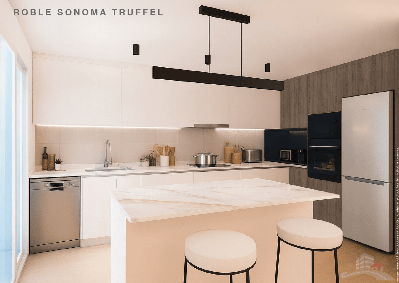 Render 3D Cocina con Isla