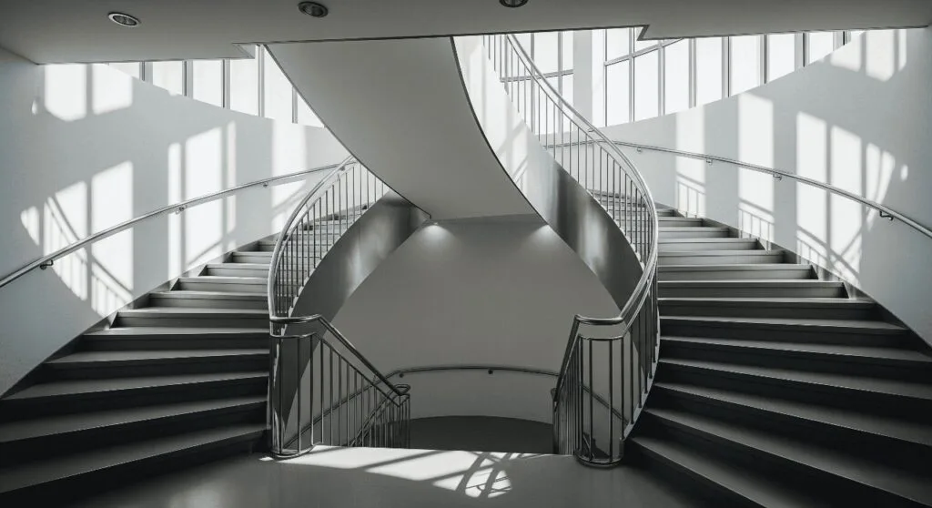 escalera metálica banner