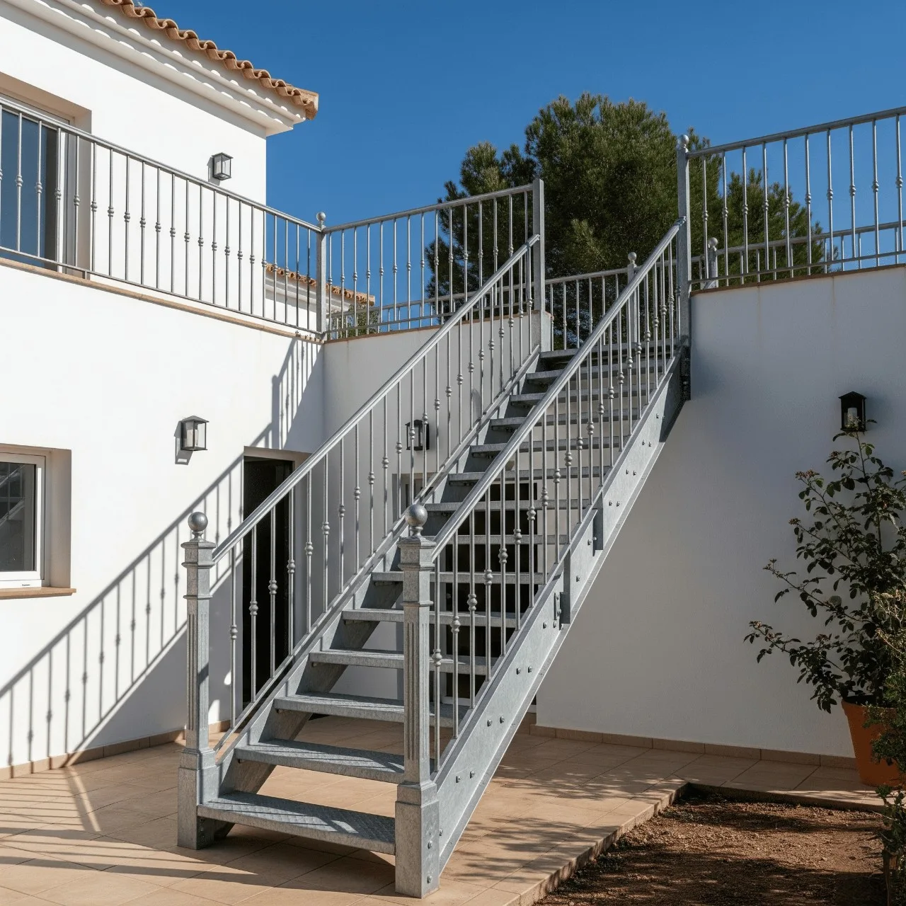 escalera metálica exterior galvanizada