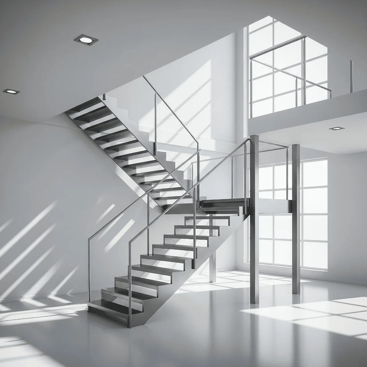 escalera metálica renderizado